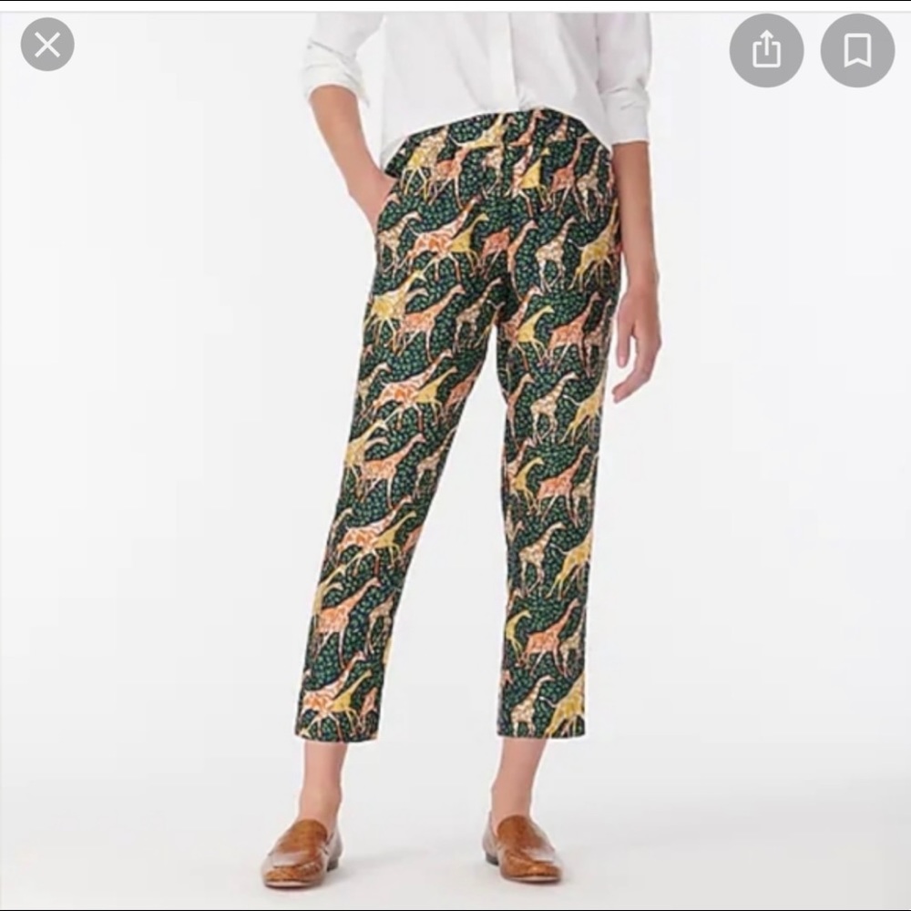 J. Crew giraffe pants nwt- silk pull on